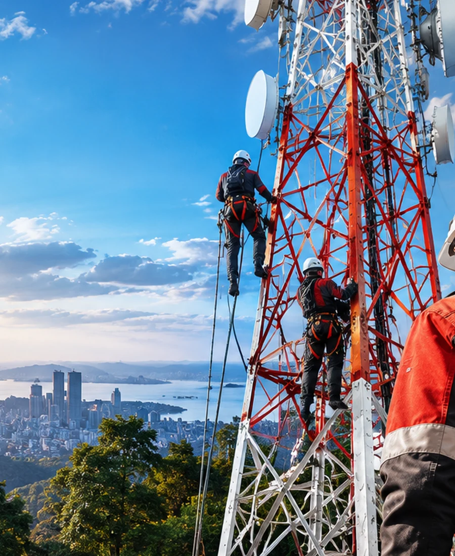 Pekerjaan teknis pada menara telekomunikasi